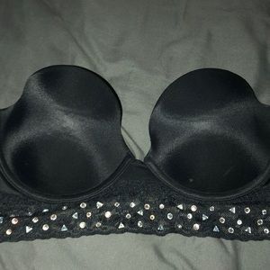 PINK strapless scoop neck corset bra